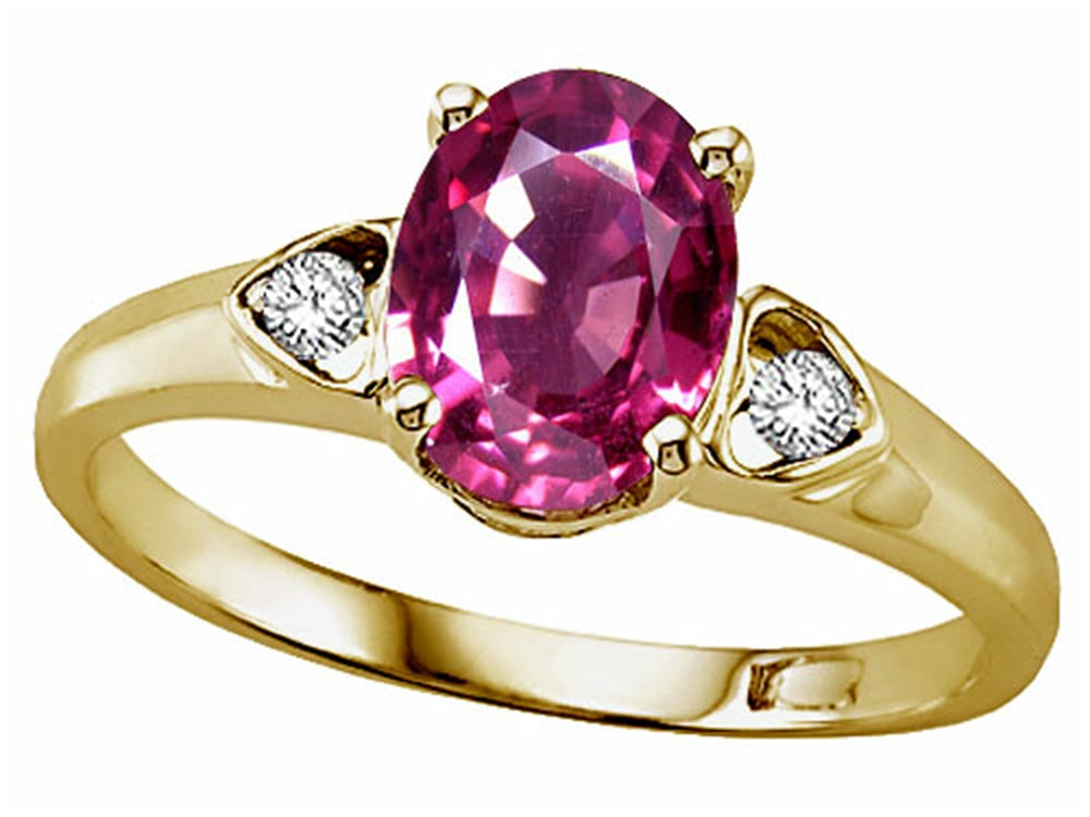 Tommaso Design Oval 8x6mm Genuine Pink Tourmaline Ring