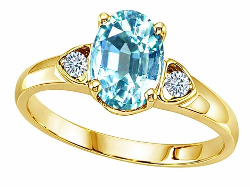 Star K Oval 8x6mm Genuine Aquamarine Ring