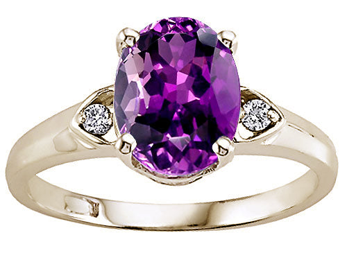 Tommaso Design Genuine Amethyst Ring