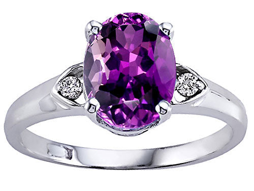 Tommaso Design Genuine Amethyst Ring