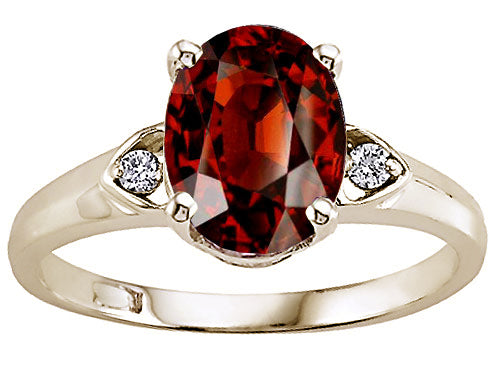 Tommaso Design Genuine Garnet Ring