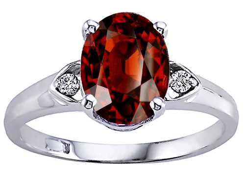 Tommaso Design Genuine Garnet Ring