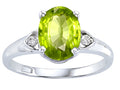 Tommaso Design 8x6mm Oval Genuine Peridot Ring