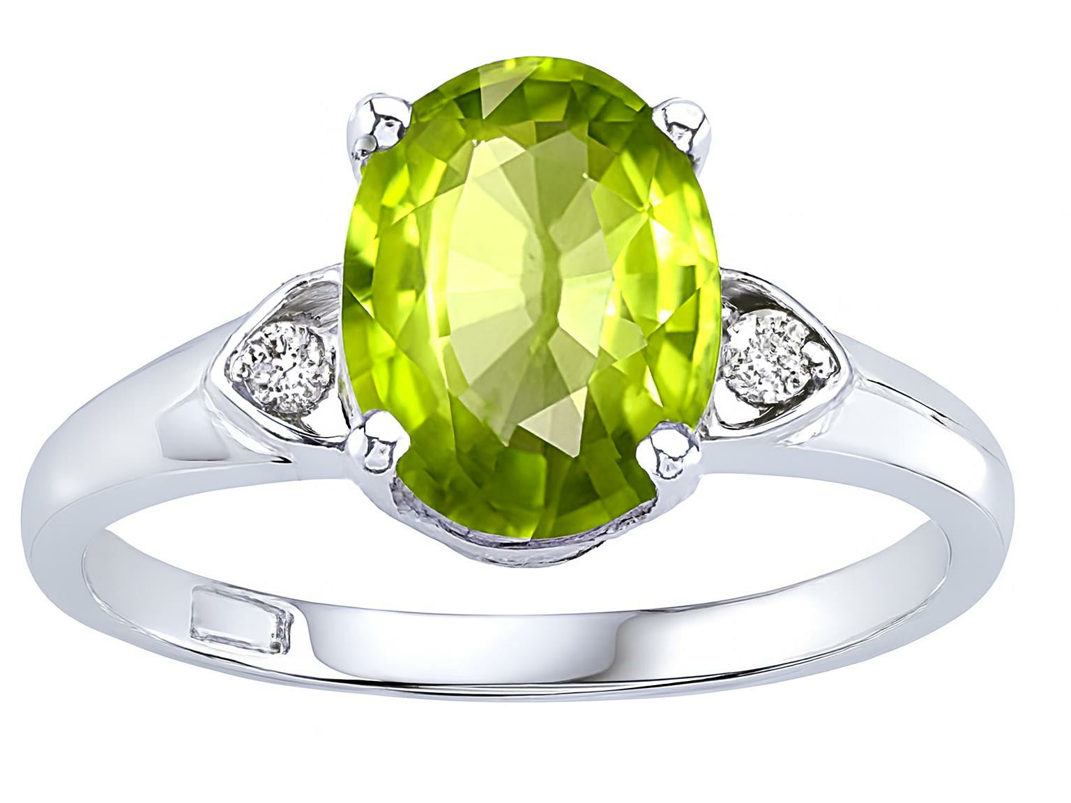 Tommaso Design 8x6mm Oval Genuine Peridot Ring