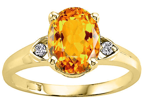 Tommaso Design Oval 9x7 mm Genuine Citrine Ring