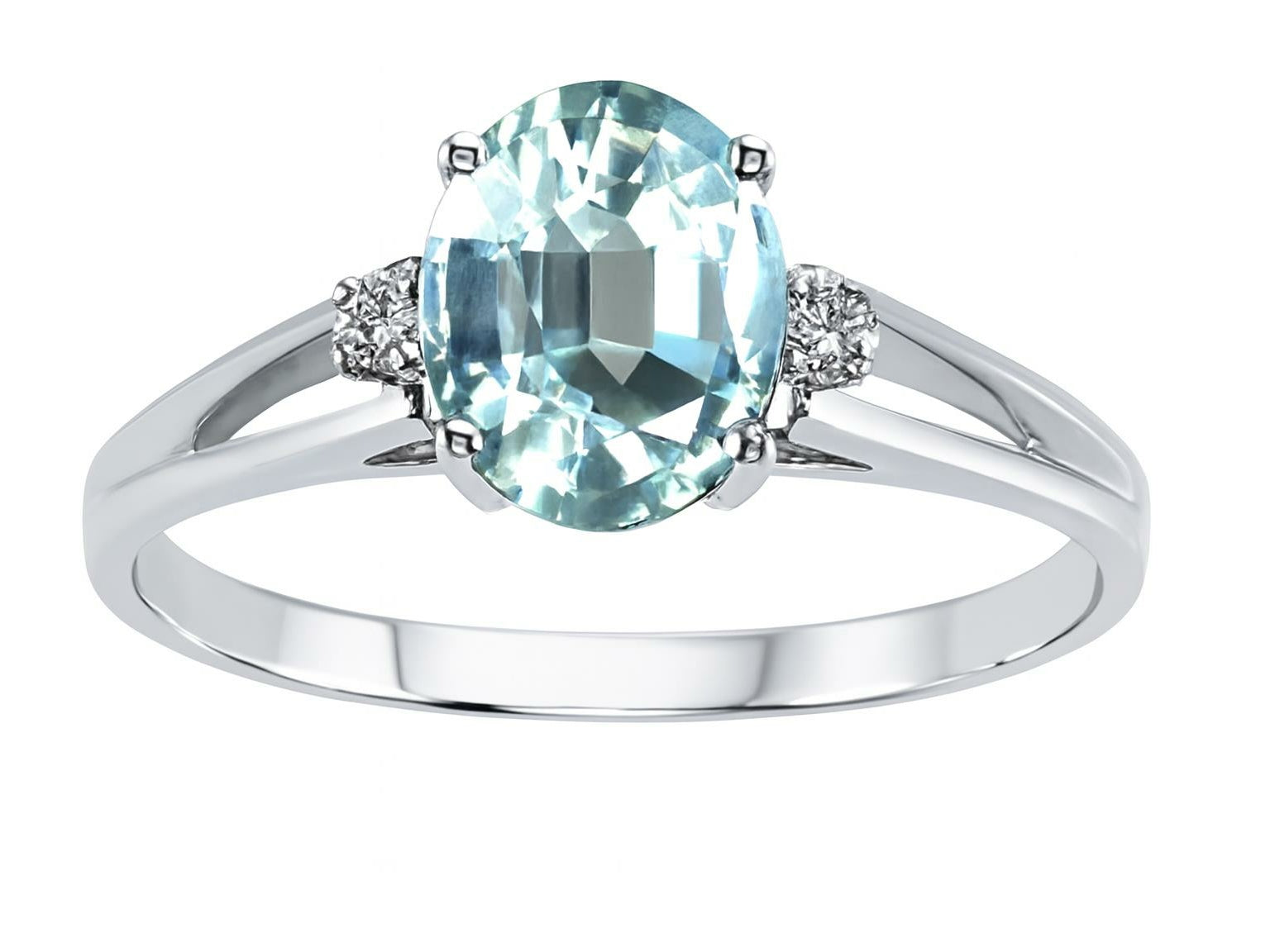 Tommaso Design Genuine Aquamarine Ring