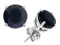 Tommaso Design 7mm Round Black Sapphire Earrings Studs