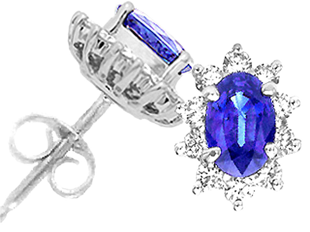 Tommaso Design™ Oval 6x4 mm Genuine Tanzanite Earrings