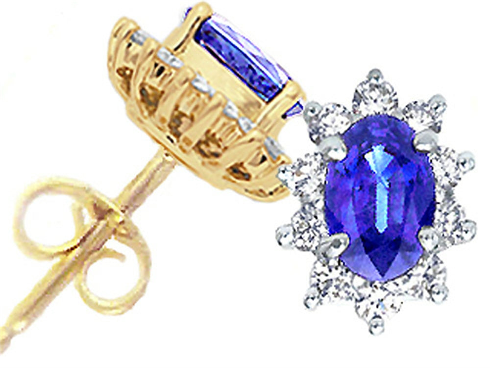 Tommaso Design™ Oval 6x4 mm Genuine Tanzanite Earrings