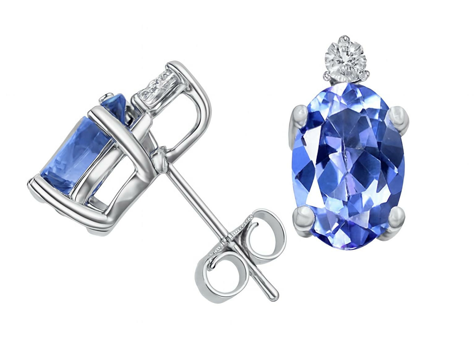 Tommaso Design™ Genuine Tanzanite Earrings Studs