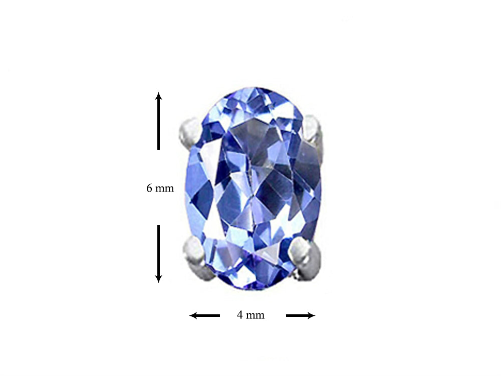 Tommaso Design Oval 6x4mm Genuine Tanzanite Earrings