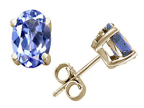 Tommaso Design™ Oval 6x4mm Genuine Tanzanite Earrings