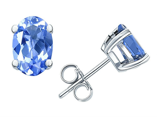 Tommaso Design™ Oval 6x4mm Genuine Tanzanite Earrings