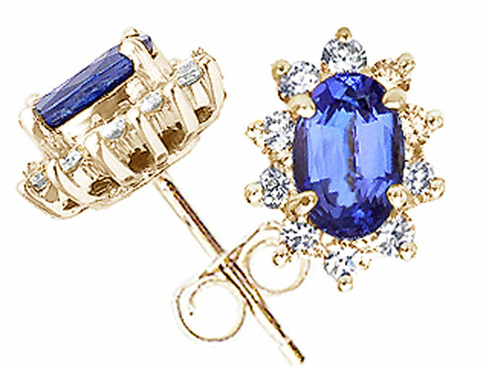Tommaso Design™ Oval 6x4 mm Genuine Tanzanite Earrings