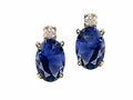 Tommaso Design Oval 7x5 mm Genuine Iolite Earrings