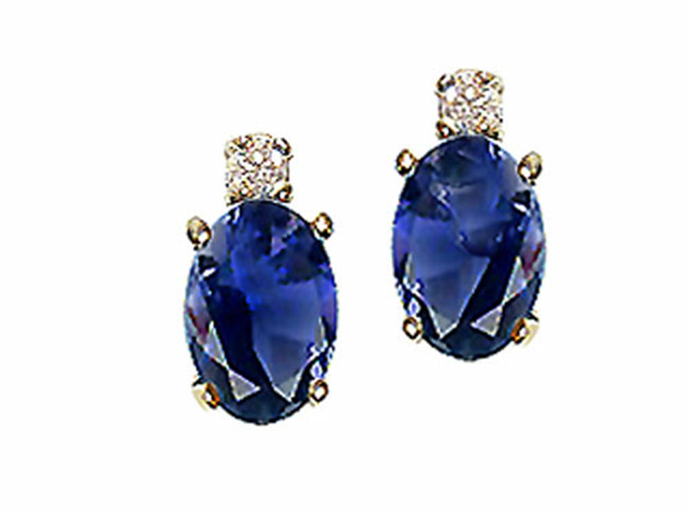 Tommaso Design Oval 7x5 mm Genuine Iolite Earrings