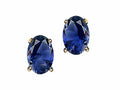 Tommaso Design Oval 7x5 mm Genuine Iolite Earrings