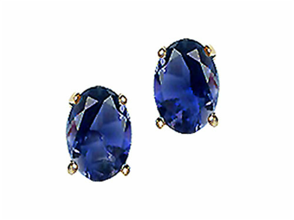 Tommaso Design Oval 7x5 mm Genuine Iolite Earrings