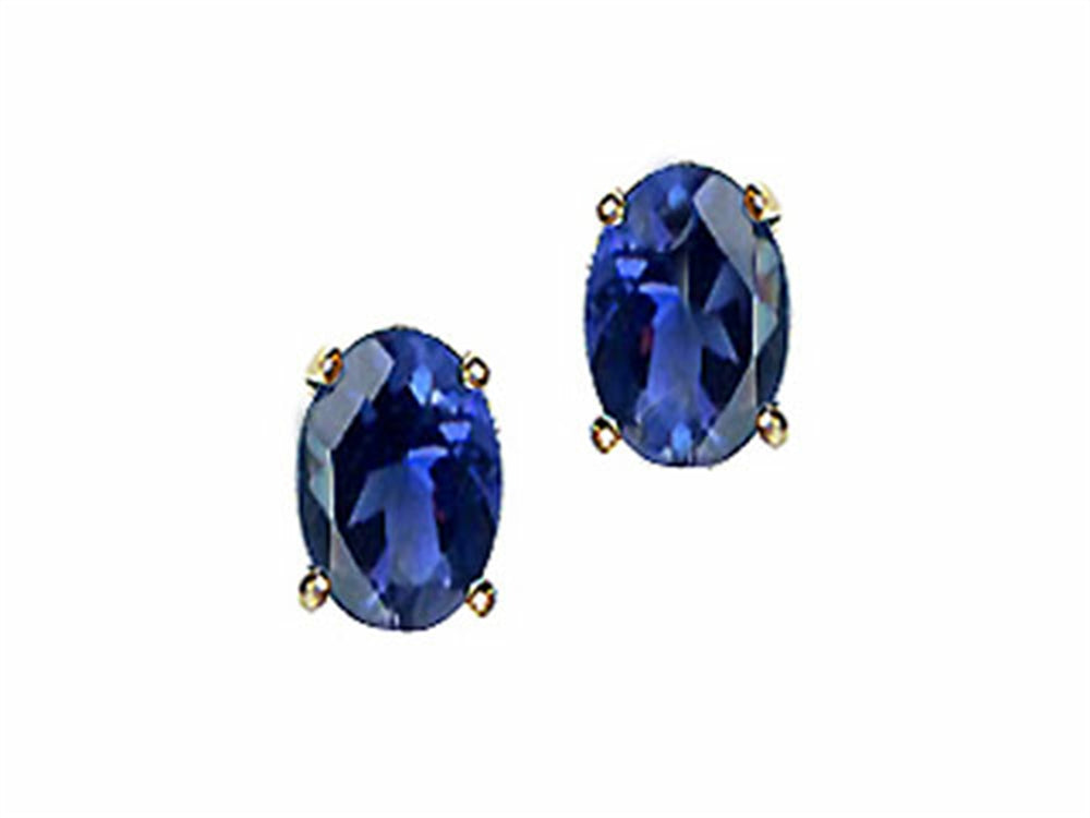 Tommaso Design Oval 6x4 mm Genuine Iolite Earrings