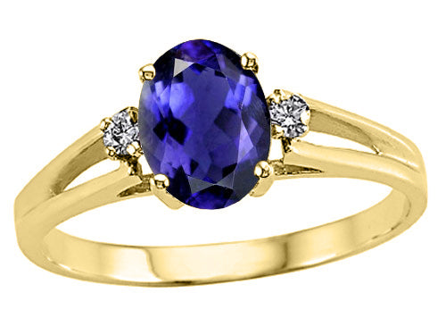 Tommaso Design Oval 7x5mm Genuine Iolite Ring