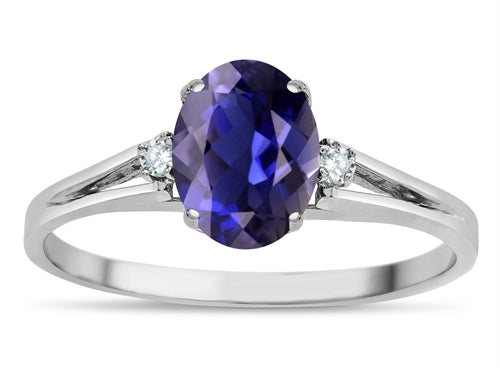 Tommaso Design Oval 7x5mm Genuine Iolite Ring