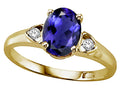 Tommaso Design Oval 8x6 mm Genuine Iolite Ring