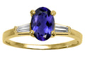 Star K Oval 7x5mm Genuine Iolite Engagement Ring