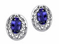 Tommaso Design Oval 6x4 mm Genuine Iolite Earrings