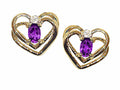 Tommaso Design Oval 5x3mm Genuine Amethyst Earrings