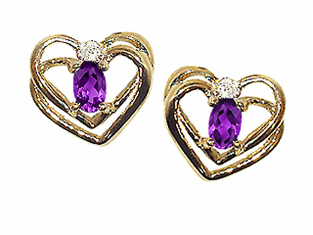 Tommaso Design Oval 5x3mm Genuine Amethyst Earrings