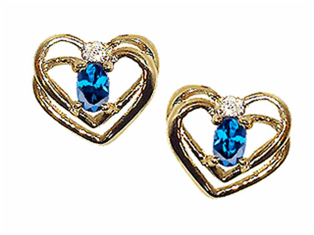 Tommaso Design Oval 5x3mm Genuine Blue Topaz Earrings