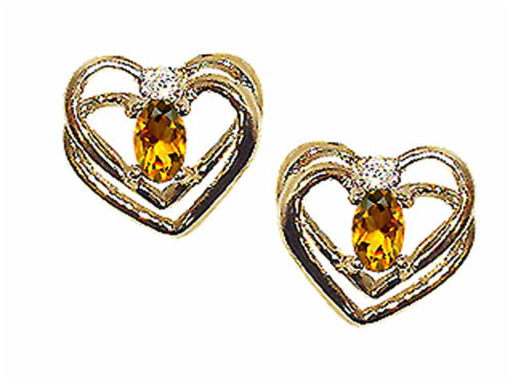 Tommaso Design Oval 5x3mm Genuine Citrine Earrings