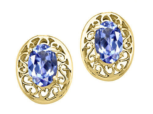 Tommaso Design™ Oval 6x4 mm Genuine Tanzanite Earrings