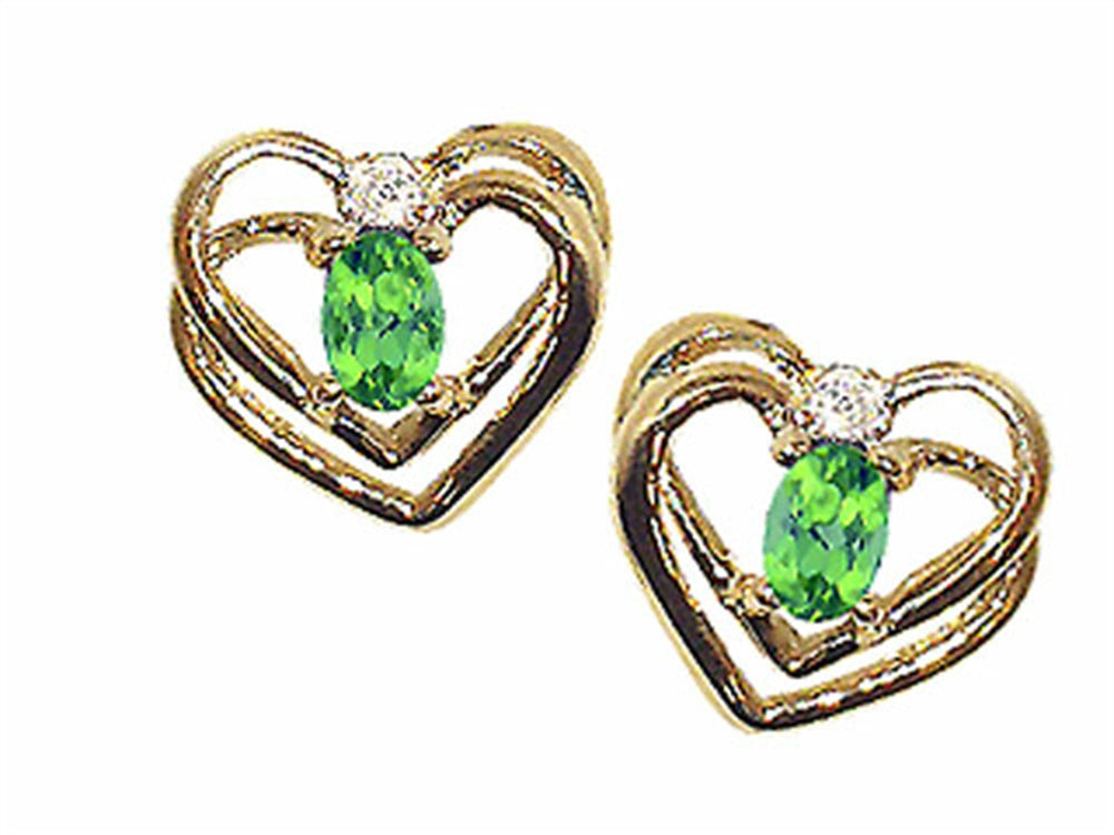 Tommaso Design Oval 5x3 mm Genuine Peridot Earrings
