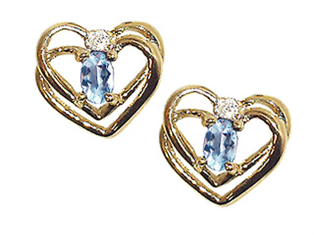 Tommaso Design Oval 5x3 mm Genuine Aquamarine Earrings