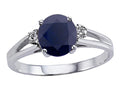 Tommaso Design Genuine Sapphire Round 7mm Ring