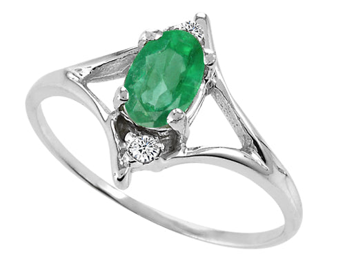 Tommaso Design Genuine Emerald Ring