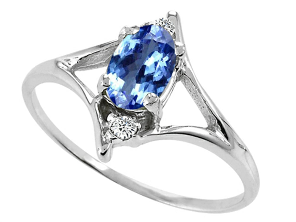 Tommaso Design Oval 6x4 mm Genuine Tanzanite Ring