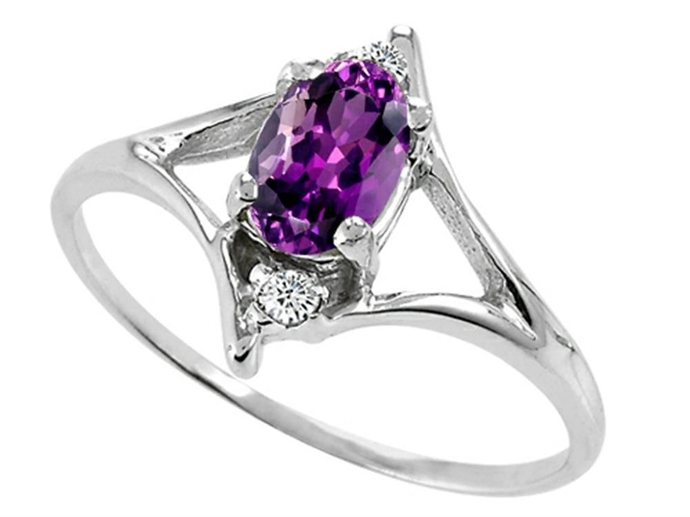 Tommaso Design Genuine Amethyst Ring
