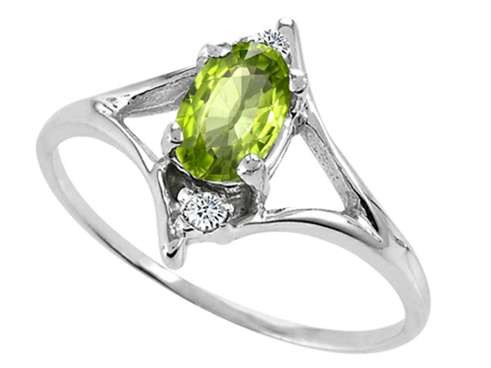 Tommaso Design Oval 6x4 mm Genuine Peridot Ring