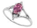 Tommaso Design Oval 6x4 mm Genuine Pink Tourmaline Ring