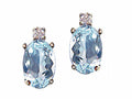 Tommaso Design Oval 7x5 mm Genuine Aquamarine Earrings