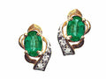 Tommaso Design Oval 6x4 mm Genuine Emerald Earrings