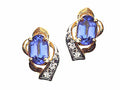 Tommaso Design Oval 6x4 mm Genuine Tanzanite Earrings