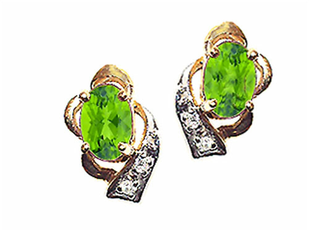 Tommaso Design Oval 6x4 mm Genuine Peridot Earrings