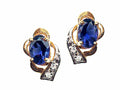 Tommaso Design Oval 6x4 mm Genuine Iolite Earrings