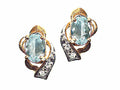 Tommaso Design Oval 6x4 mm Genuine Aquamarine Earrings