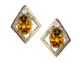 Tommaso Design Oval 6x4mm Genuine Citrine Earrings