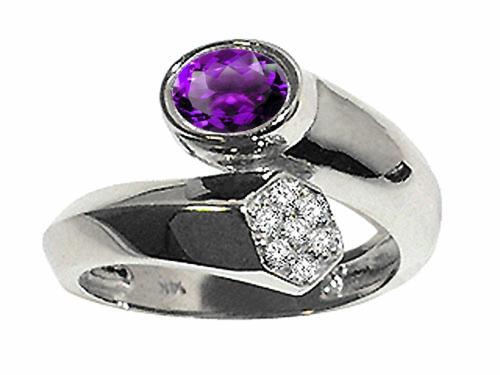 Tommaso Design Genuine Amethyst Ring
