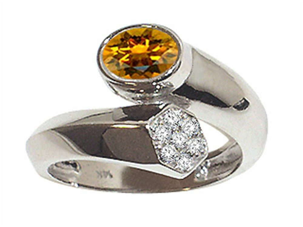 Tommaso Design Oval 7x5mm Genuine Citrine Ring